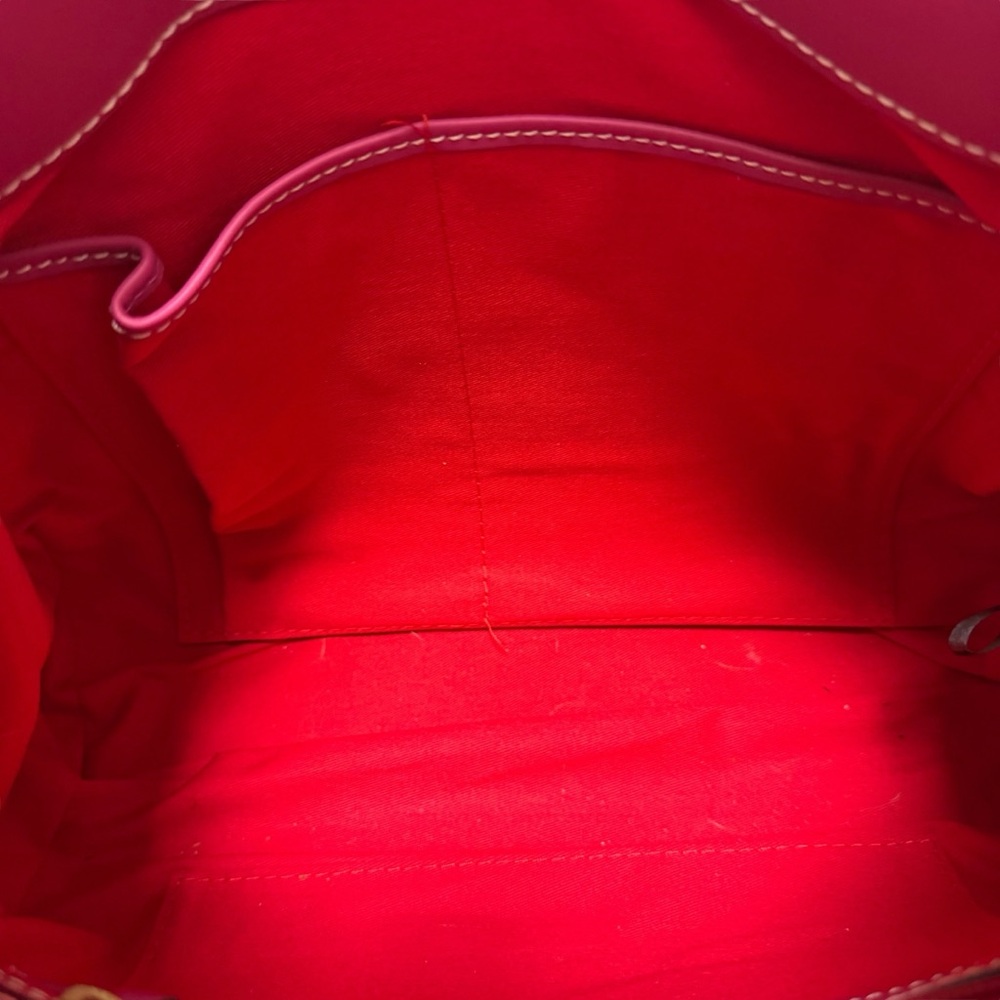 Dooney & Bourke Solid Hot Pink Leather Satchel Handbag - Picture 7 of 9